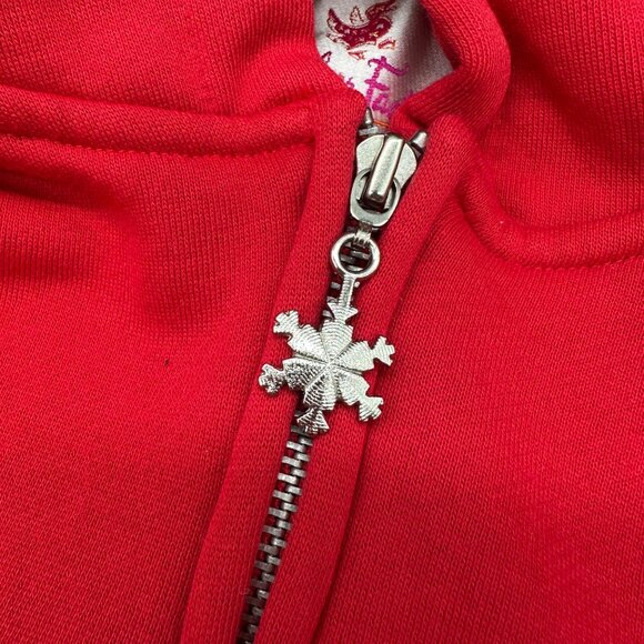 Quacker Factory Red Snowflake Zip Up Hoodie Jacket XL Christmas Embellished - Picture 6 of 9